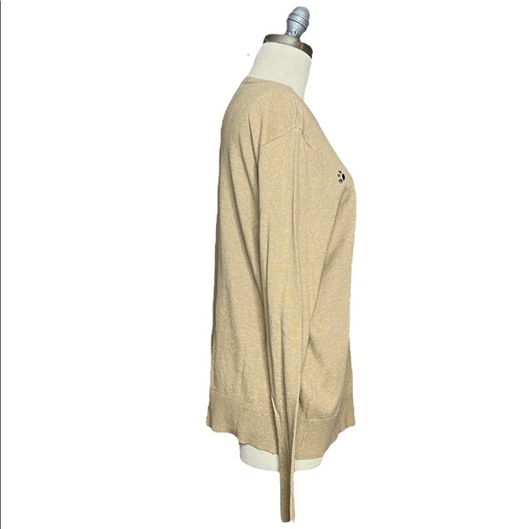 Merona Tan Embellished Rhinestone Crewneck Sweater size XL - Picture 4 of 11